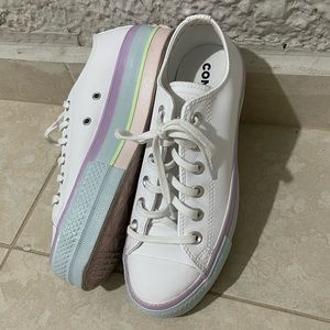 Converse Pastel Rainbow Platform Sneakers
